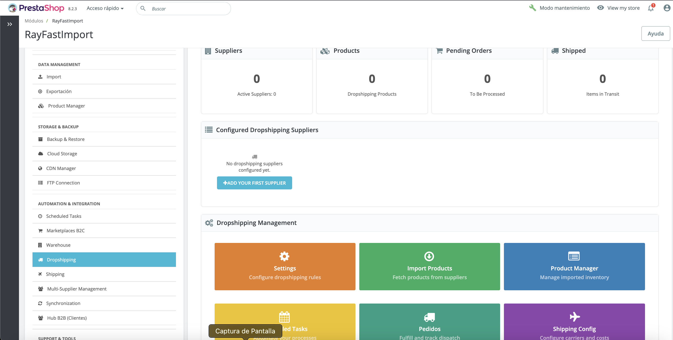 Dashboard Dropshipping