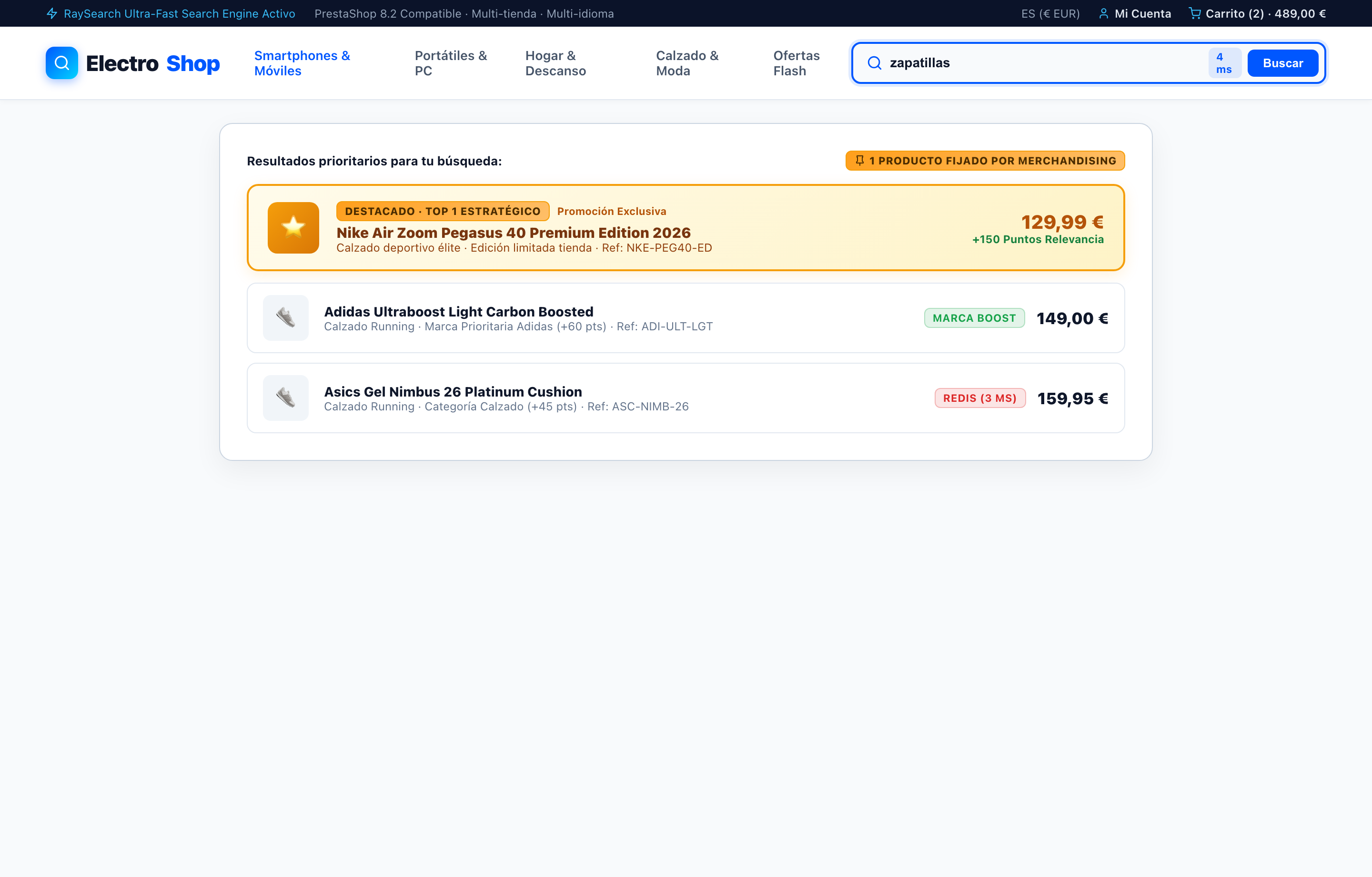 Productos Estratégicos y Pinning en Posición #1 - RaySearch PrestaShop